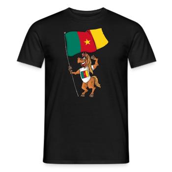 Fan Pferd Kamerun - Männer T-Shirt - Schwarz - Vorne - AI Model Male 178 light (178cm)