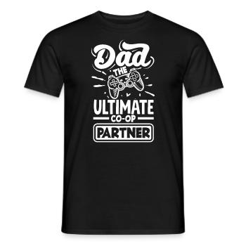 Dad The Ultimate CO-OP Partner Fathers Day Gamer - Men's T-Shirt - black - Front - AI Model Male 178 light (178cm)