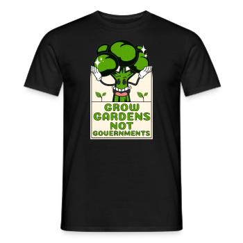 Grow Gardens Not Government - Men's T-Shirt - black - Front - AI Model Male 178 light (178cm)