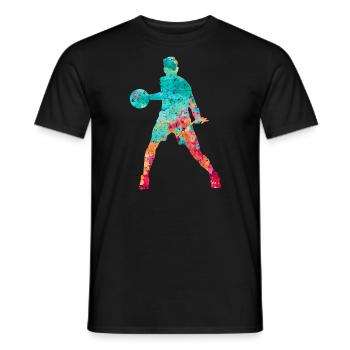 Basketball Player - PopArt - Männer T-Shirt - Schwarz - Vorne - AI Model Male 178 light (178cm)