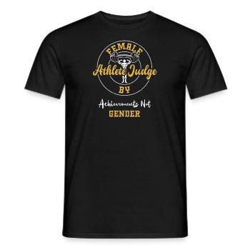 Female Athlete Judge By Achievem... - Men's T-Shirt - black - Front - AI Model Male 178 light (178cm)