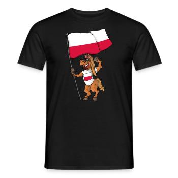 Poland Fan Horse - Men's T-Shirt - black - Front - AI Model Male 178 light (178cm)