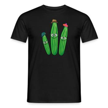 gurken familie,gurken,gurke,salatgurke, brille - Männer T-Shirt - Schwarz - Vorne - AI Model Male 178 light (178cm)