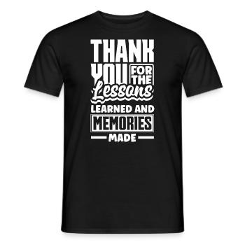 Merci pour les leçons apprises et les souvenirs - T-shirt homme - noir - Devant - AI Model Male 178 light (178cm)