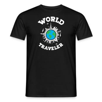 Worlds Traveler - Men's T-Shirt - black - Front - AI Model Male 178 light (178cm)