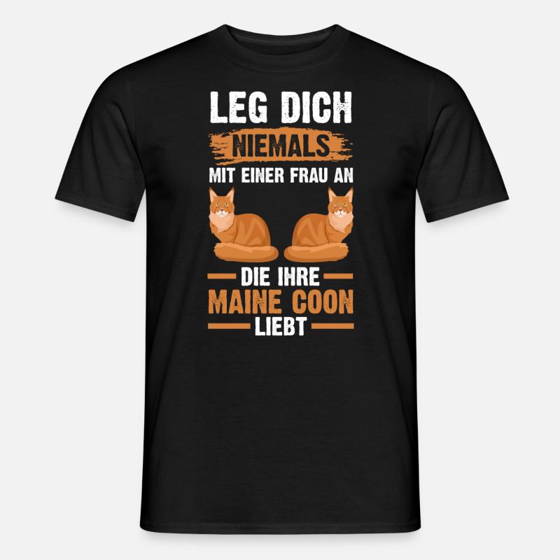 Maine Coon Katze - Männer T-Shirt - Schwarz