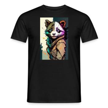Inkpunk Panda 2 - Men's T-Shirt - black - Front - AI Model Male 178 light (178cm)