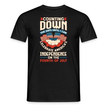 Je peux célébrer l’indépendance de l’Amérique sur le - T-shirt homme - noir - Devant - AI Model Male 178 light (178cm)
