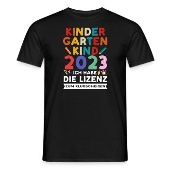 Kindergarten 2023 Anfang Kita-Kind Geschenk - Männer T-Shirt - Schwarz - Vorne - AI Model Male 178 light (178cm)