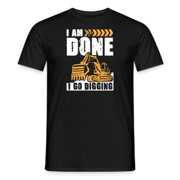 Je vais creuser une excavatrice - T-shirt homme - noir - Devant - AI Model Male 178 light (178cm)