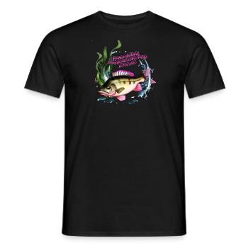 Divas de pêche de la perche : l’élégance en action - T-shirt homme - noir - Devant - AI Model Male 178 light (178cm)
