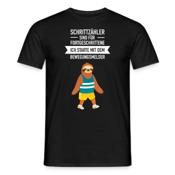 Schrittzähler Ist Für Fortgeschrittene - Faultier - Männer T-Shirt - Schwarz - Vorne - AI Model Male 178 light (178cm)