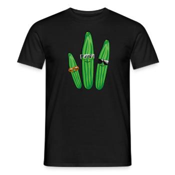 gurken trio,gurken,gurke,salatgurke,sonnenbrille - Männer T-Shirt - Schwarz - Vorne - AI Model Male 178 light (178cm)