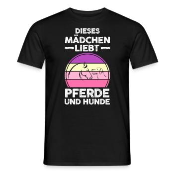 Pferde Pferdeliebhaber Hundeliebhaber Hunde - Männer T-Shirt - Schwarz - Vorne - AI Model Male 178 light (178cm)