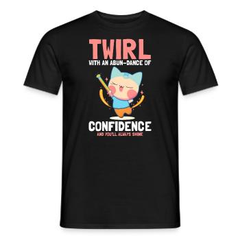 Professionelles Stabdänzerin für Majorette - Männer T-Shirt - Schwarz - Vorne - AI Model Male 178 light (178cm)