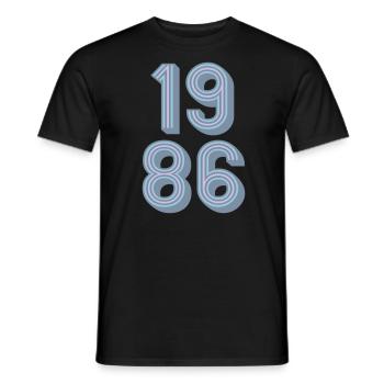 1986 Year of birth | Colors changeable - Men's T-Shirt - black - Front - AI Model Male 178 light (178cm)