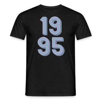 1995 Year of birth | Colors changeable - Men's T-Shirt - black - Front - AI Model Male 178 light (178cm)