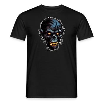 Zombie Monkey Halloween Animal Beast Critters - Men's T-Shirt - black - Front - AI Model Male 178 light (178cm)