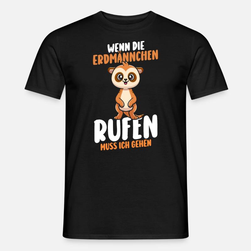 Erdmännchen - Männer T-Shirt - Schwarz