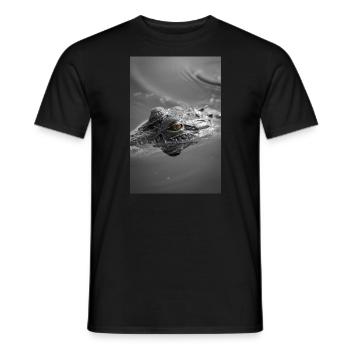 Baby Amerikanisches Alligator-Porträt - Tierfoto - Männer T-Shirt - Schwarz - Vorne - AI Model Male 178 light (178cm)