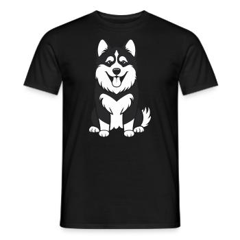 Humor kleiner Husky - Männer T-Shirt - Schwarz - Vorne - AI Model Male 178 light (178cm)