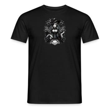 Victorian Beauty: Elegance in Black and White - Men's T-Shirt - black - Front - AI Model Male 178 light (178cm)