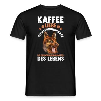 Kaffee Hund Deutscher Schäferhund - Männer T-Shirt - Schwarz - Vorne - AI Model Male 178 light (178cm)
