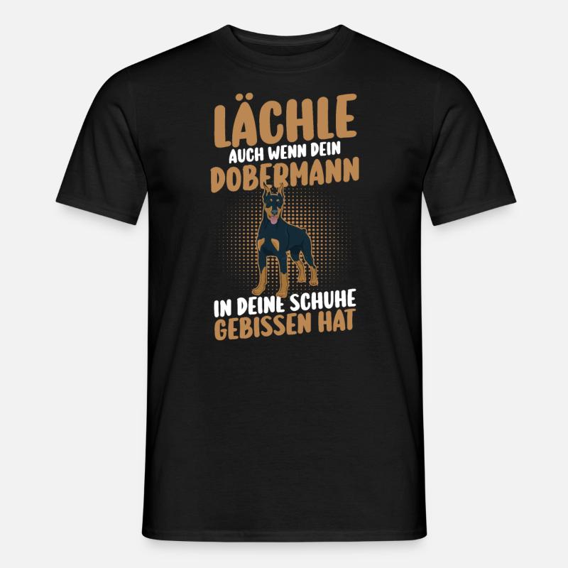 Hund Dobermann - Männer T-Shirt - Schwarz