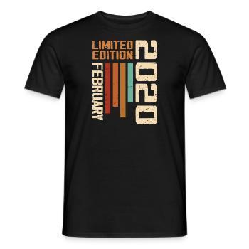 Née en Février 2020 Rétro 2020 Anniversaire - T-shirt homme - noir - Devant - AI Model Male 178 light (178cm)