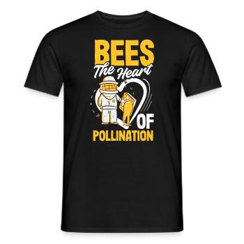 Beekeeper Heartbeat Honeycomb Love Pollination - Men's T-Shirt - black - Front - AI Model Male 178 light (178cm)