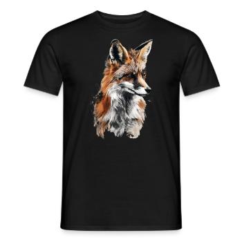 Hunting Hunting Motif Fox - Fox Hunting - Men's T-Shirt - black - Front - AI Model Male 178 light (178cm)