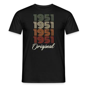 1951 Original Vintage Birthday Gift 1951 - Men's T-Shirt - black - Front - AI Model Male 178 light (178cm)