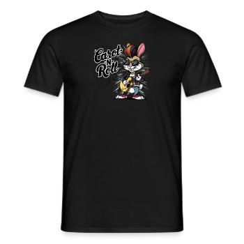 Cartoon Rabbit Playing Guitar Wearings Sunglasses - Men's T-Shirt - black - Front - AI Model Male 178 light (178cm)
