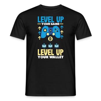 Cryptocurrency Rewards Gaming Blockchain Gamer - Men's T-Shirt - black - Front - AI Model Male 178 light (178cm)