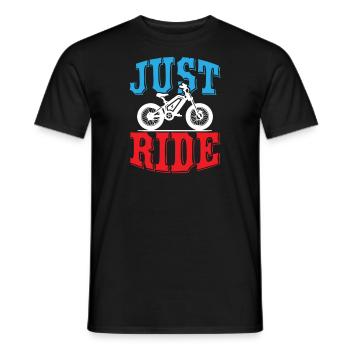 Just Ride E Bike - Männer T-Shirt - Schwarz - Vorne - AI Model Male 178 light (178cm)