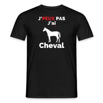J'peux pas j'ai Cheval - T-shirt homme - noir - Devant - AI Model Male 178 light (178cm)