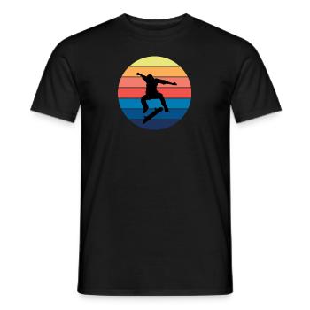 Retro Skateboard T-Shirt - Vintage Design - Männer T-Shirt - Schwarz - Vorne - AI Model Male 178 light (178cm)