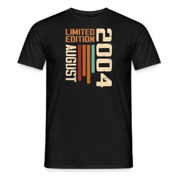Aout 2004 Cadeau Anniversaire Août 2004 August - T-shirt homme - noir - Devant - AI Model Male 178 light (178cm)