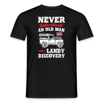 NE SOUS-ESTIMEZ JAMAIS UN VIEIL HOMME AVEC UNE DÉCOUVERTE - T-shirt homme - noir - Devant - AI Model Male 178 light (178cm)