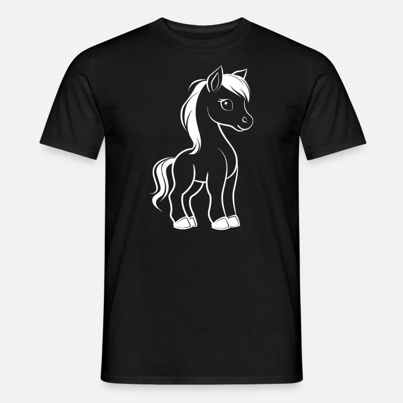 Pony - Männer T-Shirt - Schwarz