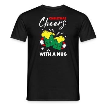 Christmas Cheers With A Mug - Men's T-Shirt - black - Front - AI Model Male 178 light (178cm)