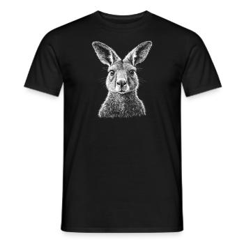 Portrait de kangourou Australie Animaux kangourou - T-shirt homme - noir - Devant - AI Model Male 178 light (178cm)