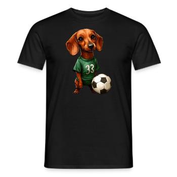 Fussballer Dackel - Männer T-Shirt - Schwarz - Vorne - AI Model Male 178 light (178cm)