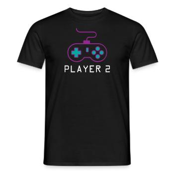 Joueur 2 Joueur - T-shirt homme - noir - Devant - AI Model Male 178 light (178cm)