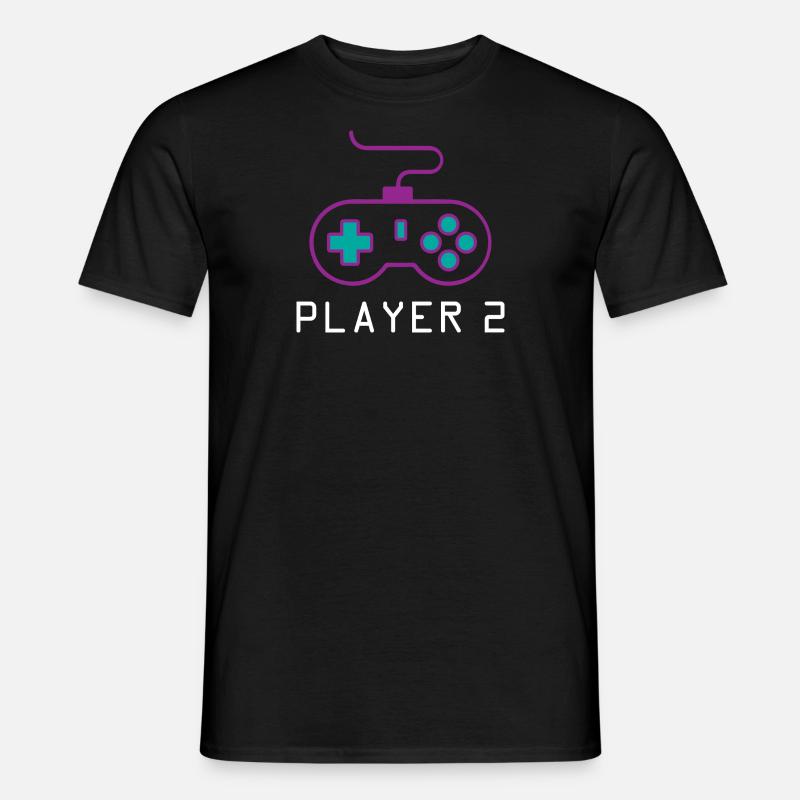 Player 2 Gamer - Männer T-Shirt - Schwarz