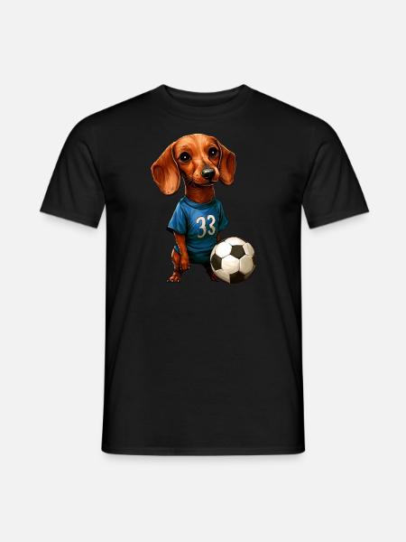 Football Dachshund blue - Men's T-Shirt - black