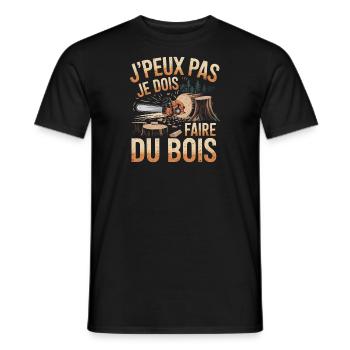 I can't I have to make wood - Men's T-Shirt - black - Front - AI Model Male 178 light (178cm)