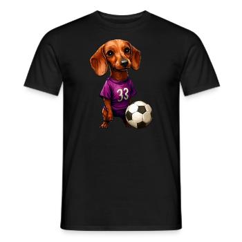 Dachshund Football - Men's T-Shirt - black - Front - AI Model Male 178 light (178cm)