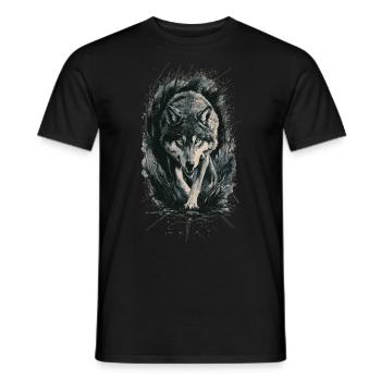 Loup dangereux – Nature sauvage et force - T-shirt homme - noir - Devant - AI Model Male 178 light (178cm)