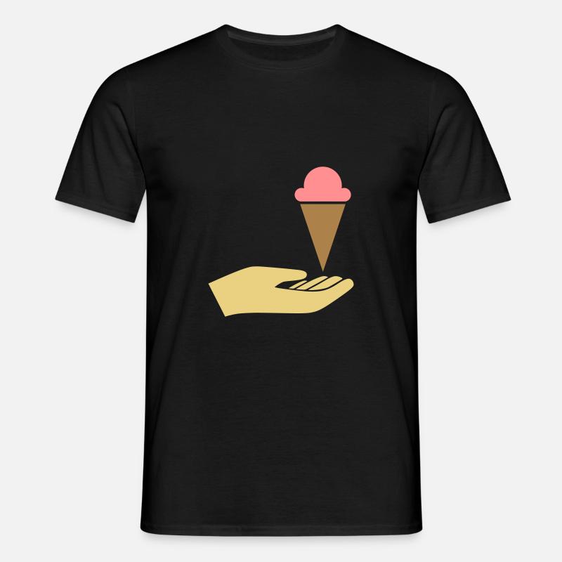 Hand reicht Eis - Männer T-Shirt - Schwarz